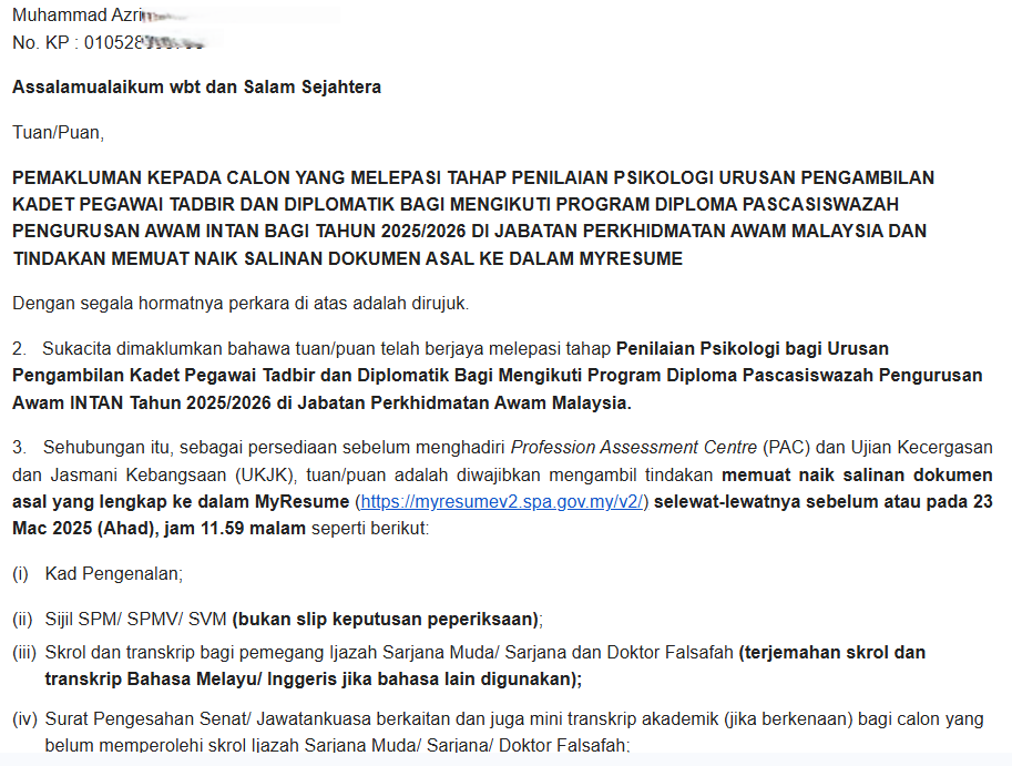 Testimoni Kejayaan Muhammad Azrin